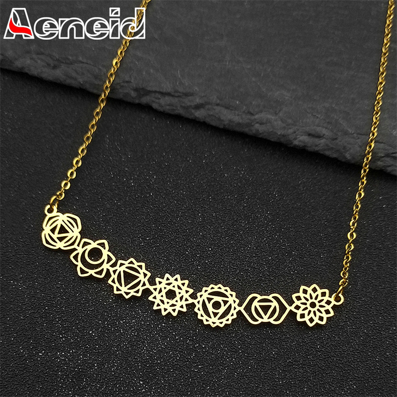Ethnic Day Fashion Show - Collier pendentif Yoga 7 Chakra fleur