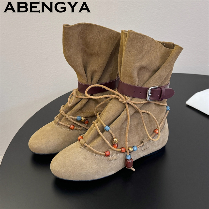 Ethnic Fashion Week - Bottines Chelsea en daim pour femme,