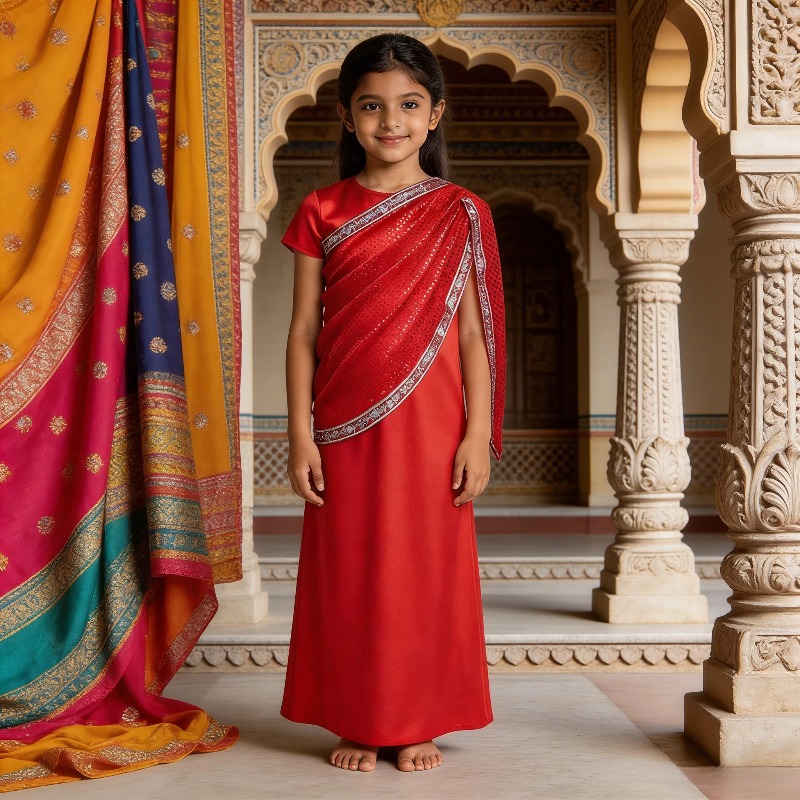 Ethnic Gown - Robe traditionnelle indienne pour filles, robe